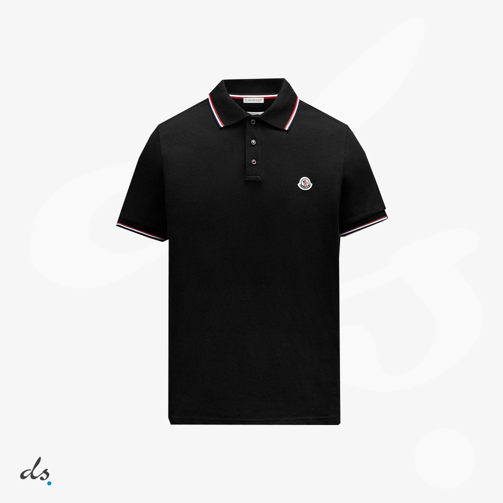 Moncler Logo Polo Shirt Black With Tricolor Accents (1)