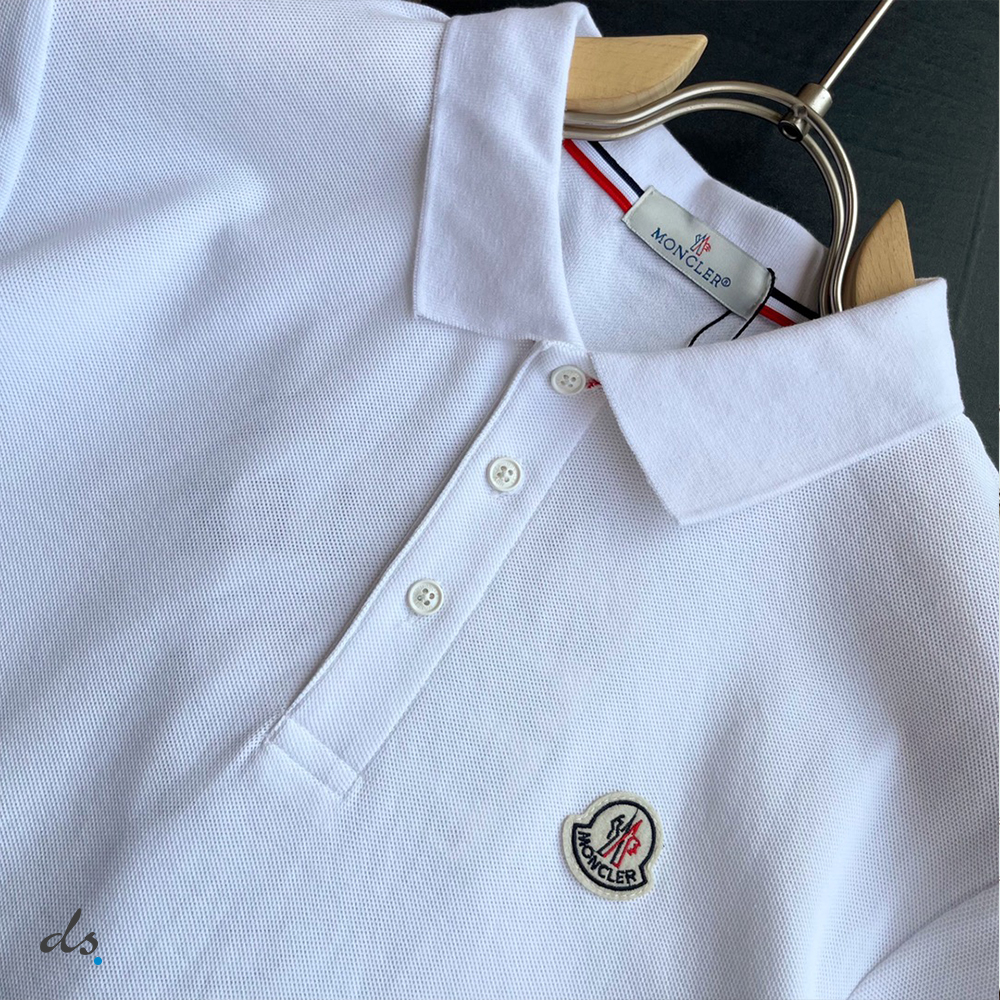 Moncler Short Sleeve Polo Shirt White (3)
