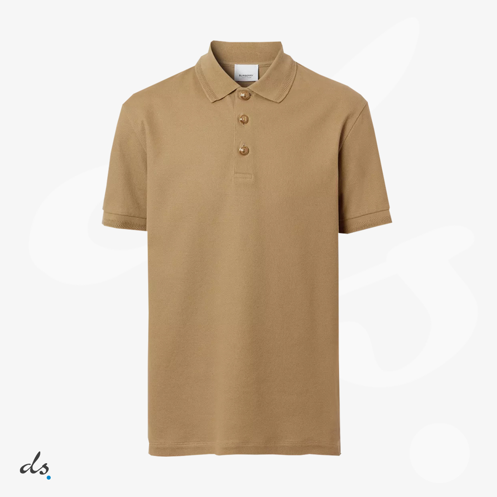 Burberry Cotton Pique Polo Shirt Mid Camel (1)