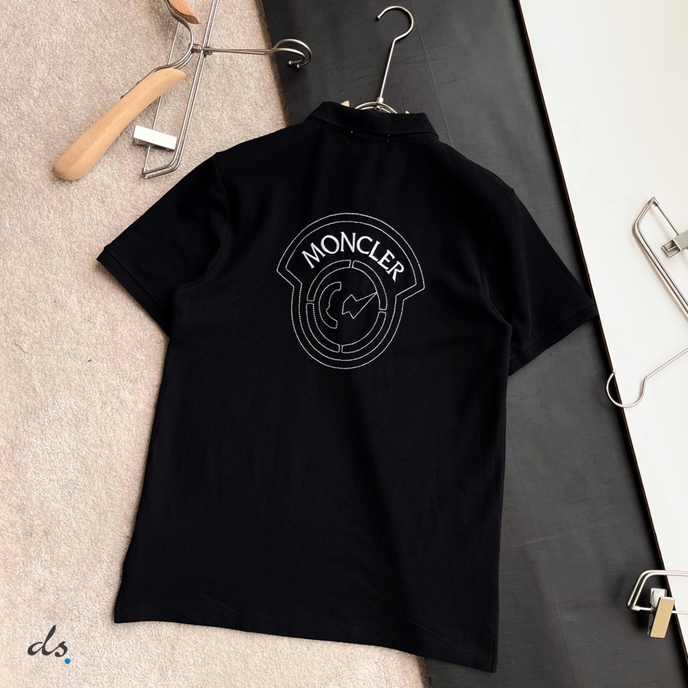 Moncler Short Sleeve Polo Shirt Black (5)