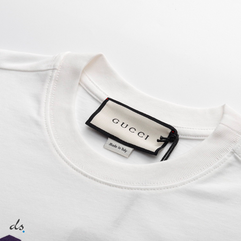 Gucci Cotton jersey T-shirt with Gucci mirror print white (3)