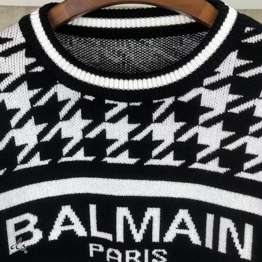 Balmain Houndstooth-patterned wool sweater (3)