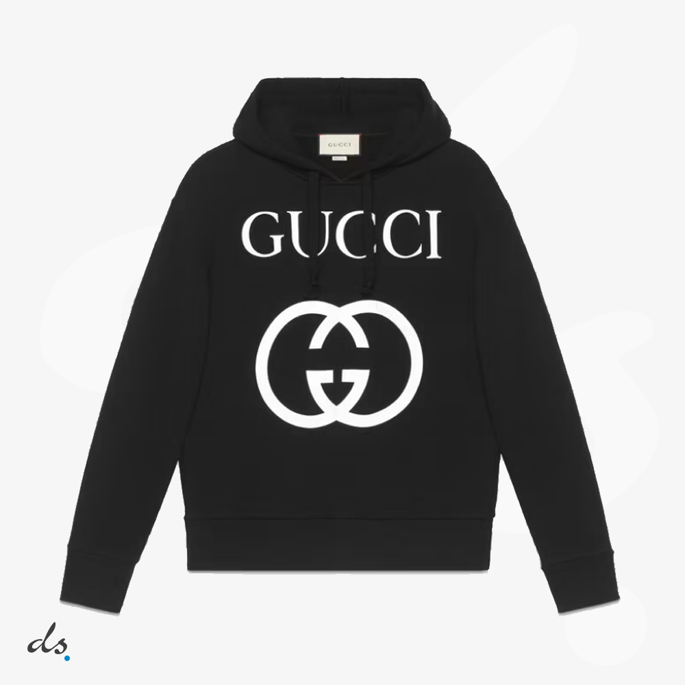 GUCCI Hooded sweatshirt with Interlocking G Black (1)