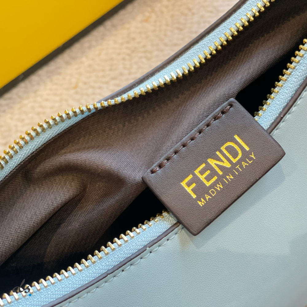 Fendi Fendigraphy Small Light blue leather bag (4)