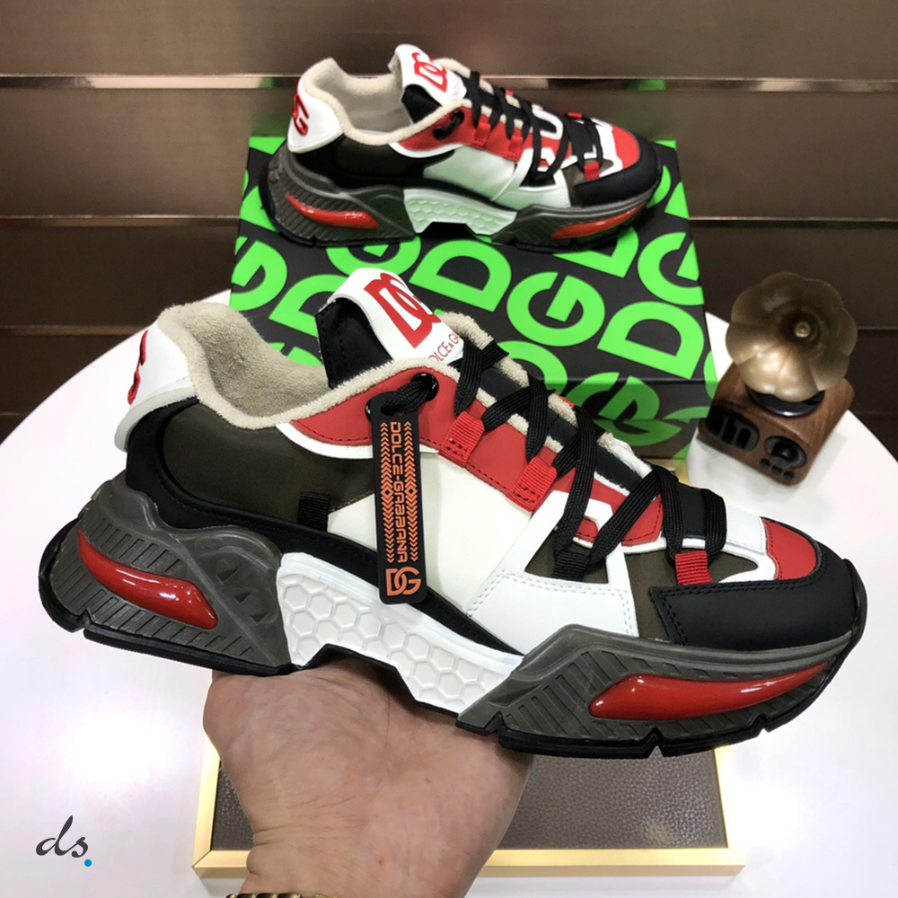 Dolce & Gabbana D&G Mixed-material Airmaster sneakers Black and Red (2)