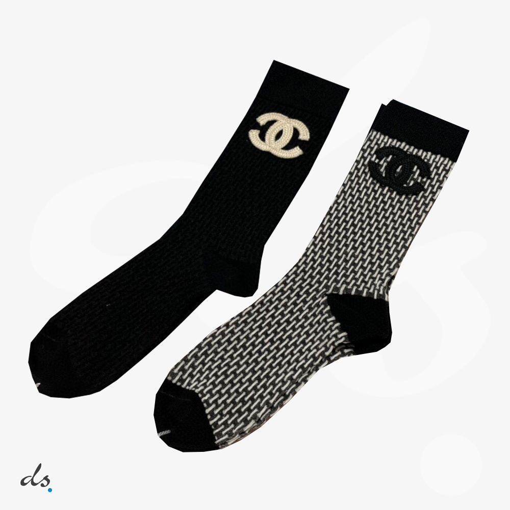 CHANEL ONE BOX AND TWO PAIRS HIGH LENGTH SOCKS  (1)