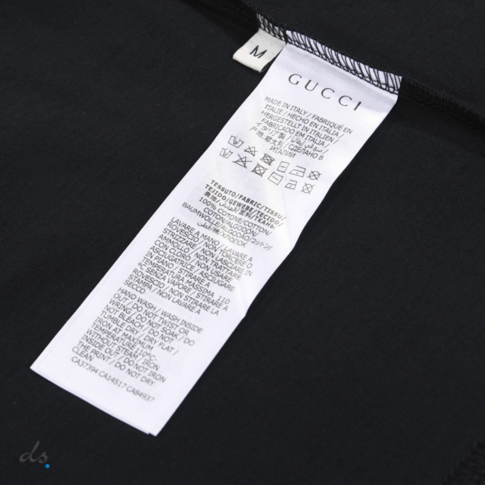 Gucci  Oversize washed T-shirt with Gucci logo Black (5)