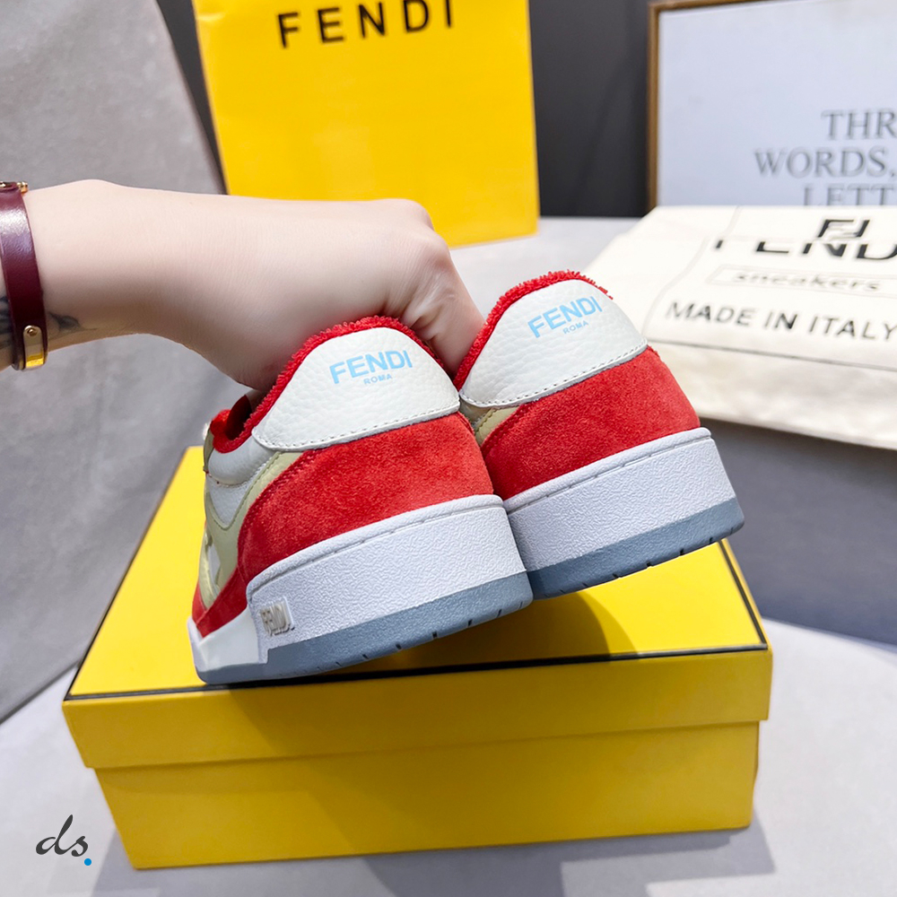 Fendi Match Red leather low-tops (7)