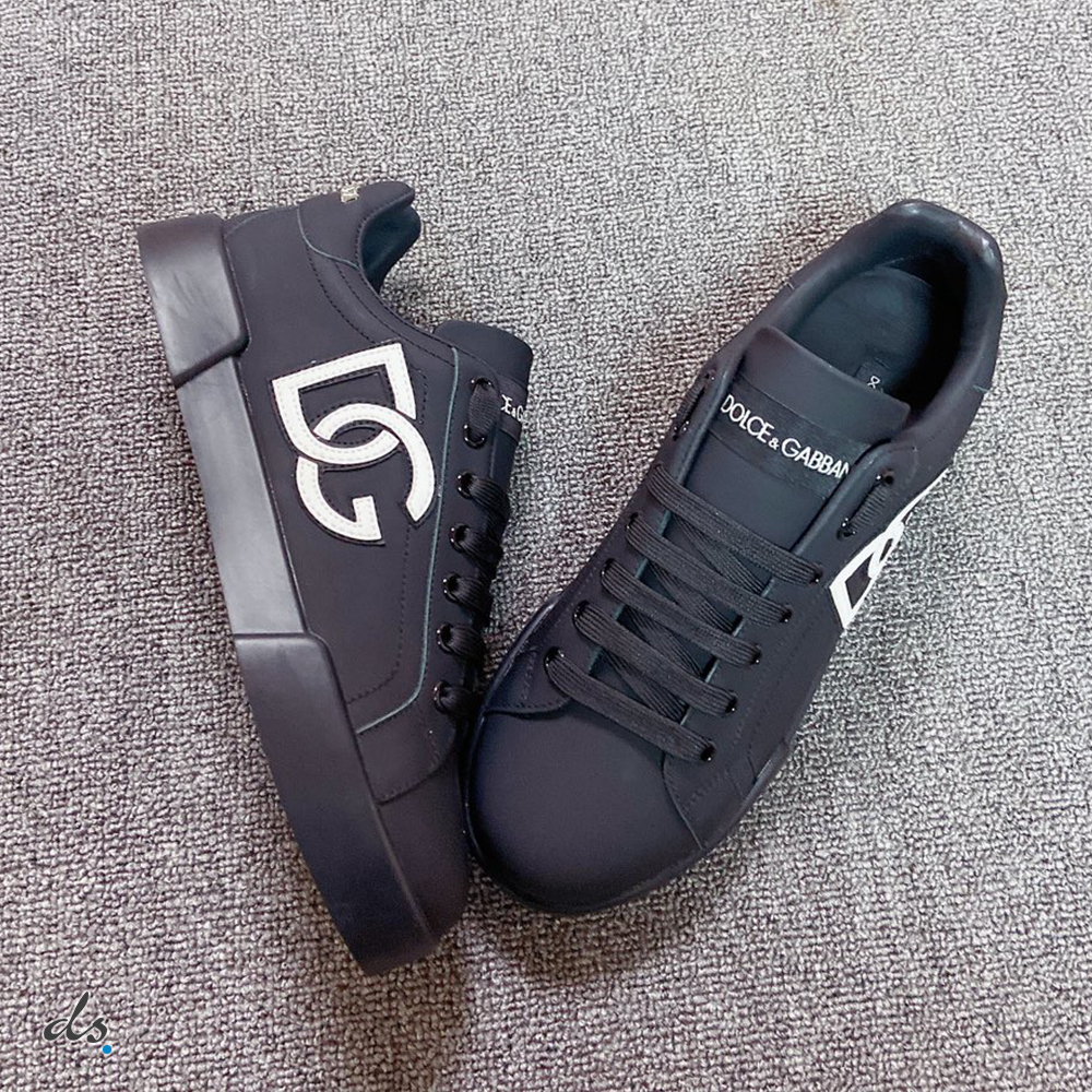 Dolce & Gabbana D&G Calfskin Portofino sneakers with DG logo Black (3)