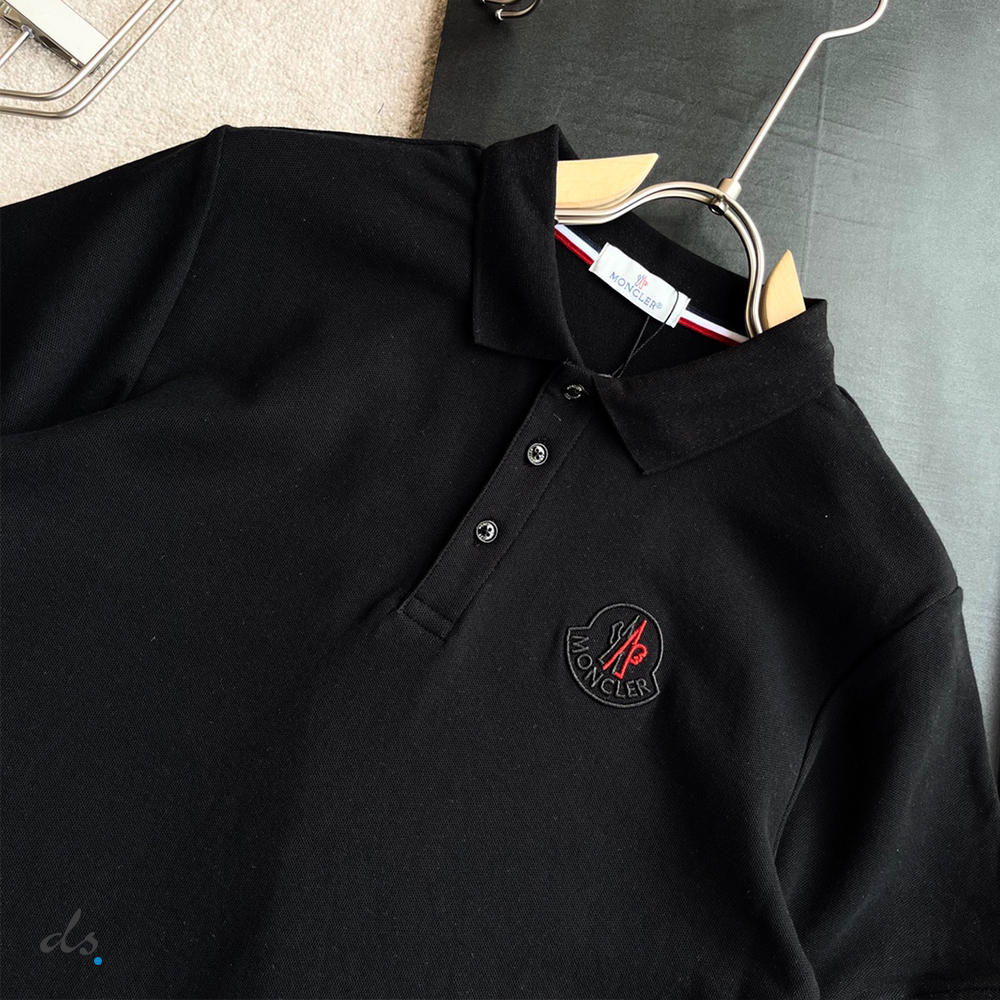 Moncler Logo Polo Shirt Black (4)