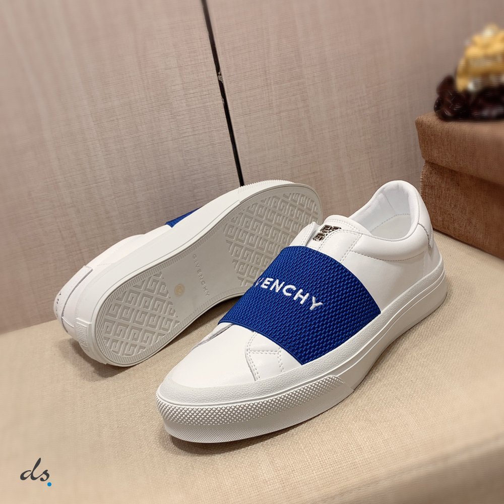 GIVENCHY Sneakers in leather with GIVENCHY webbing Blue (4)