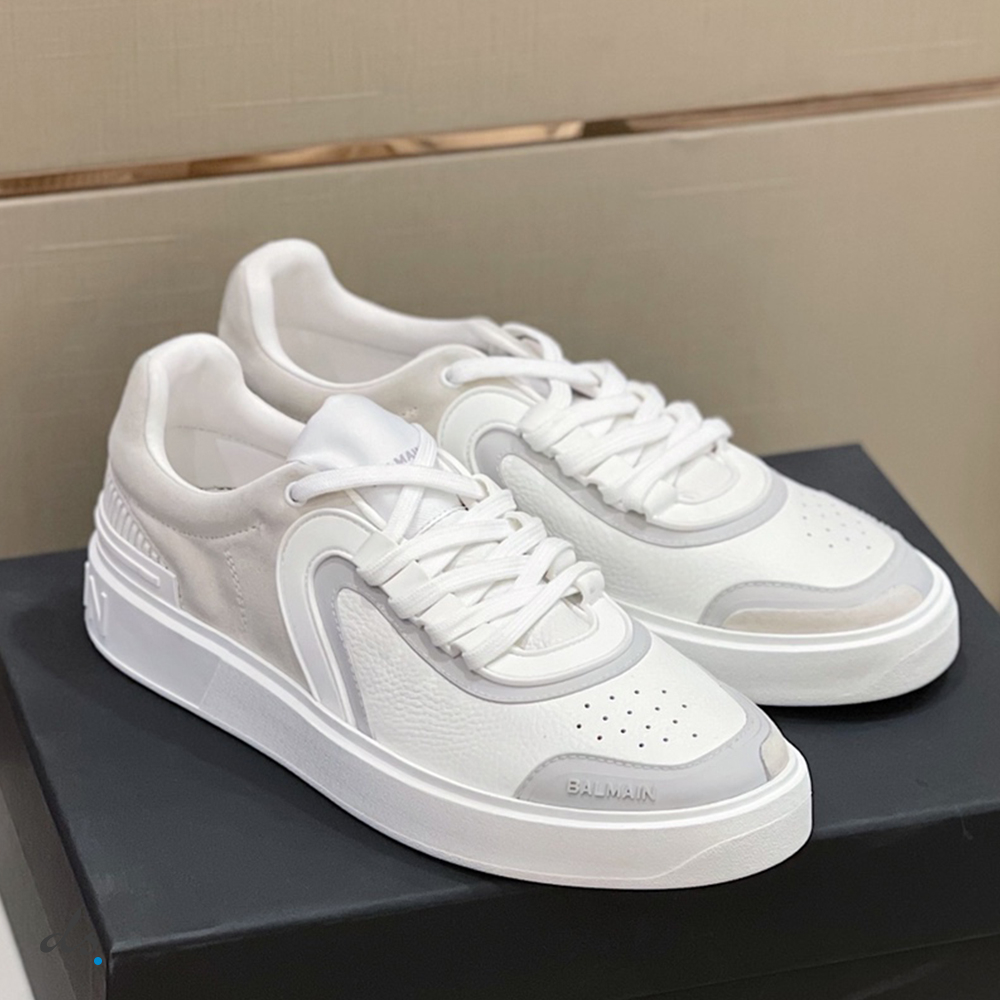 Balmain White leather and suede B-Skate sneakers (3)