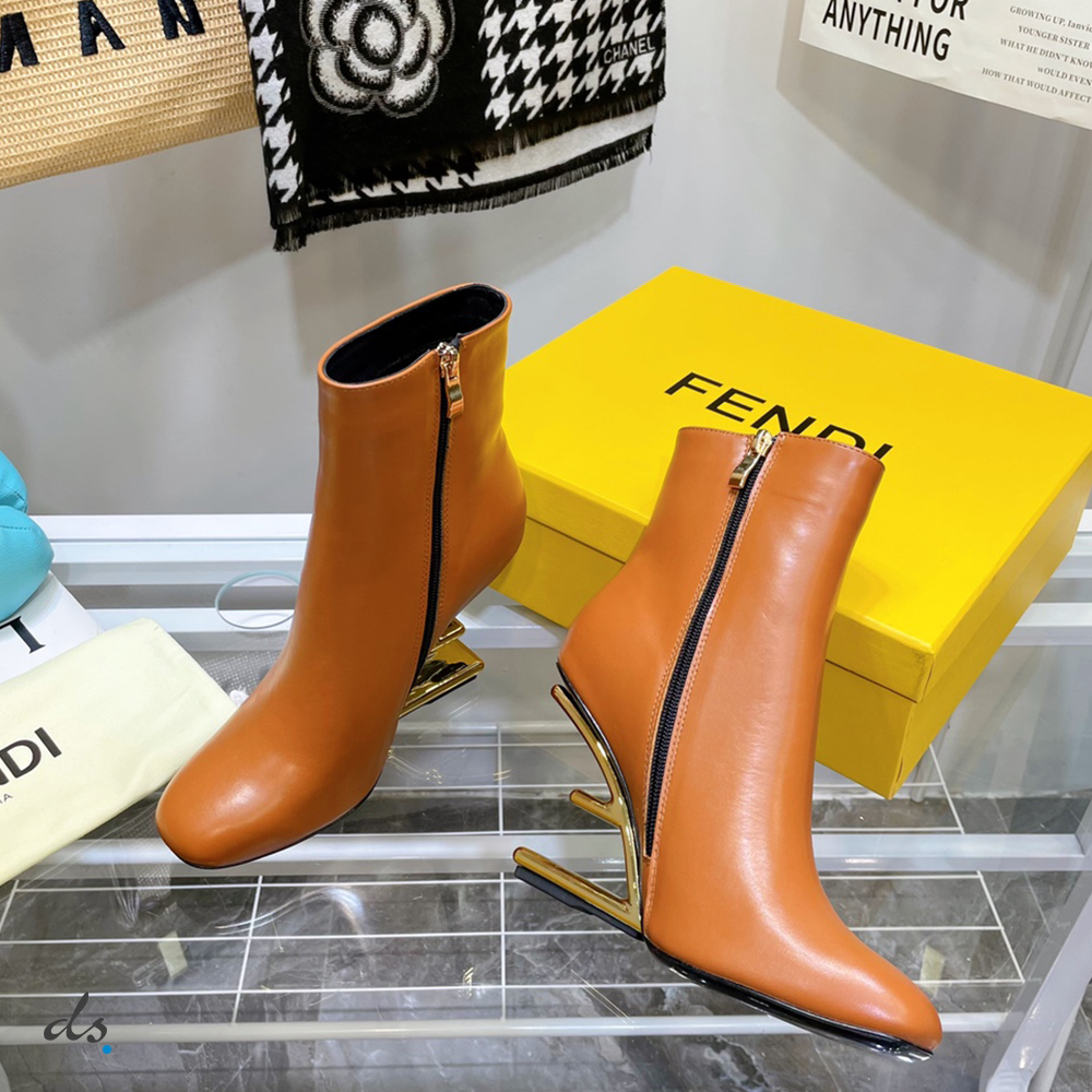 Fendi First Brown nappa leather high-heel boots  (4)