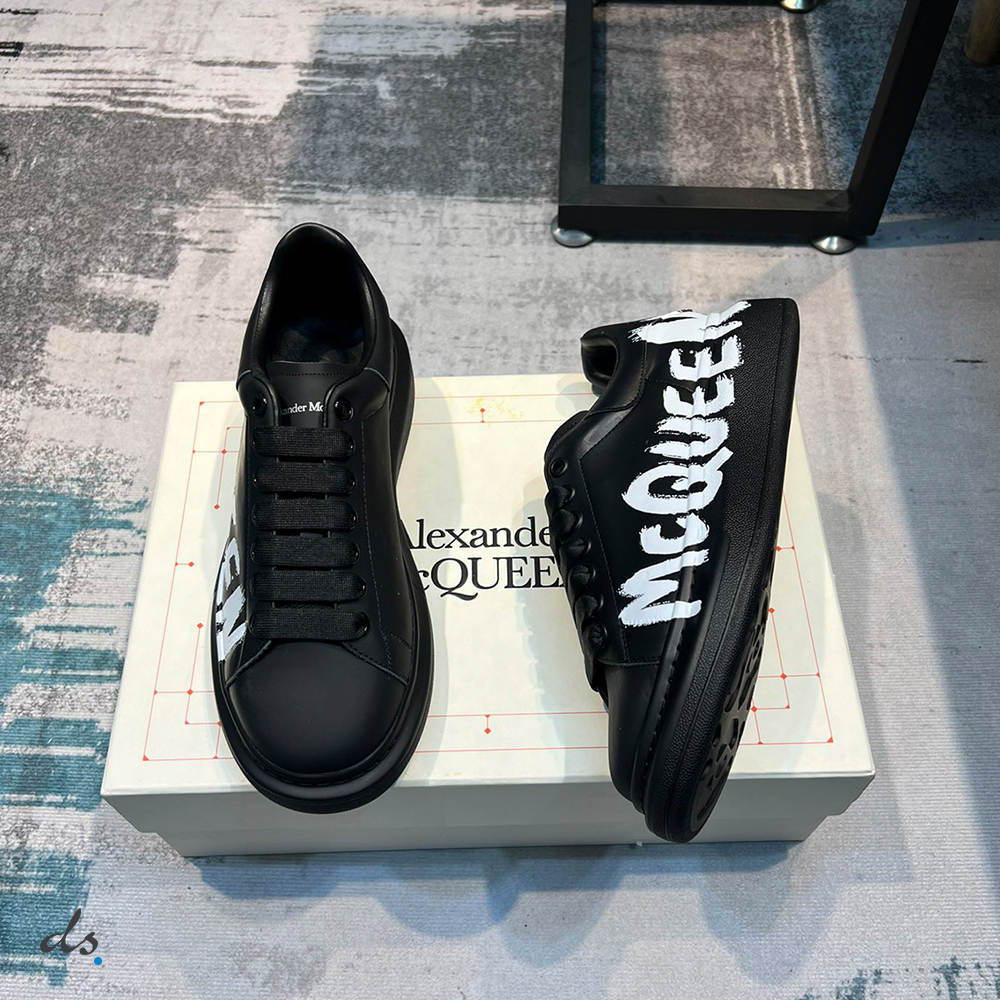 Alexander McQueen Graffiti Oversized Sneaker in Black (4)