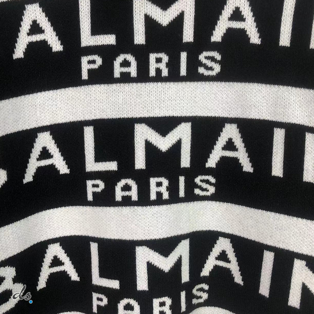 balmain Sweater embroidered with Balmain Paris logo Black (5)