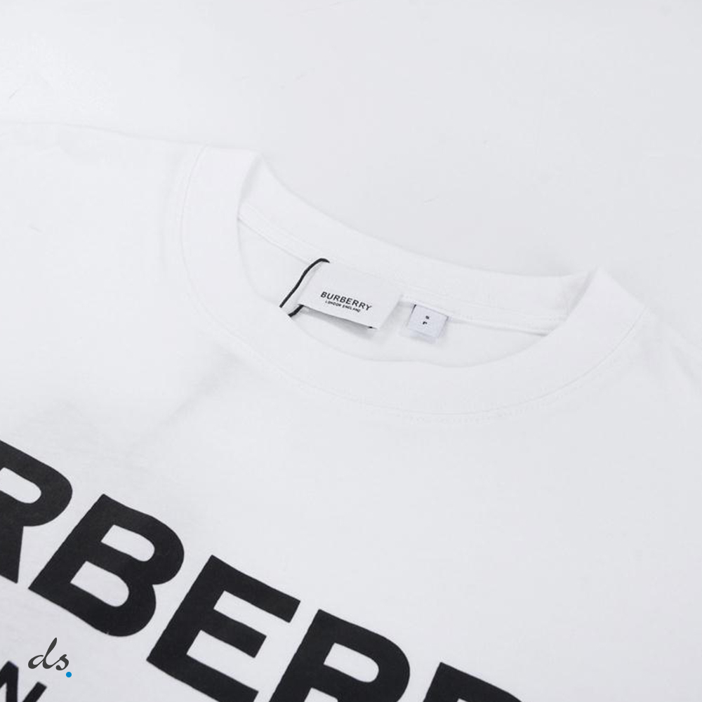 Burberry Logo Print Cotton T-shirt Whte (2)