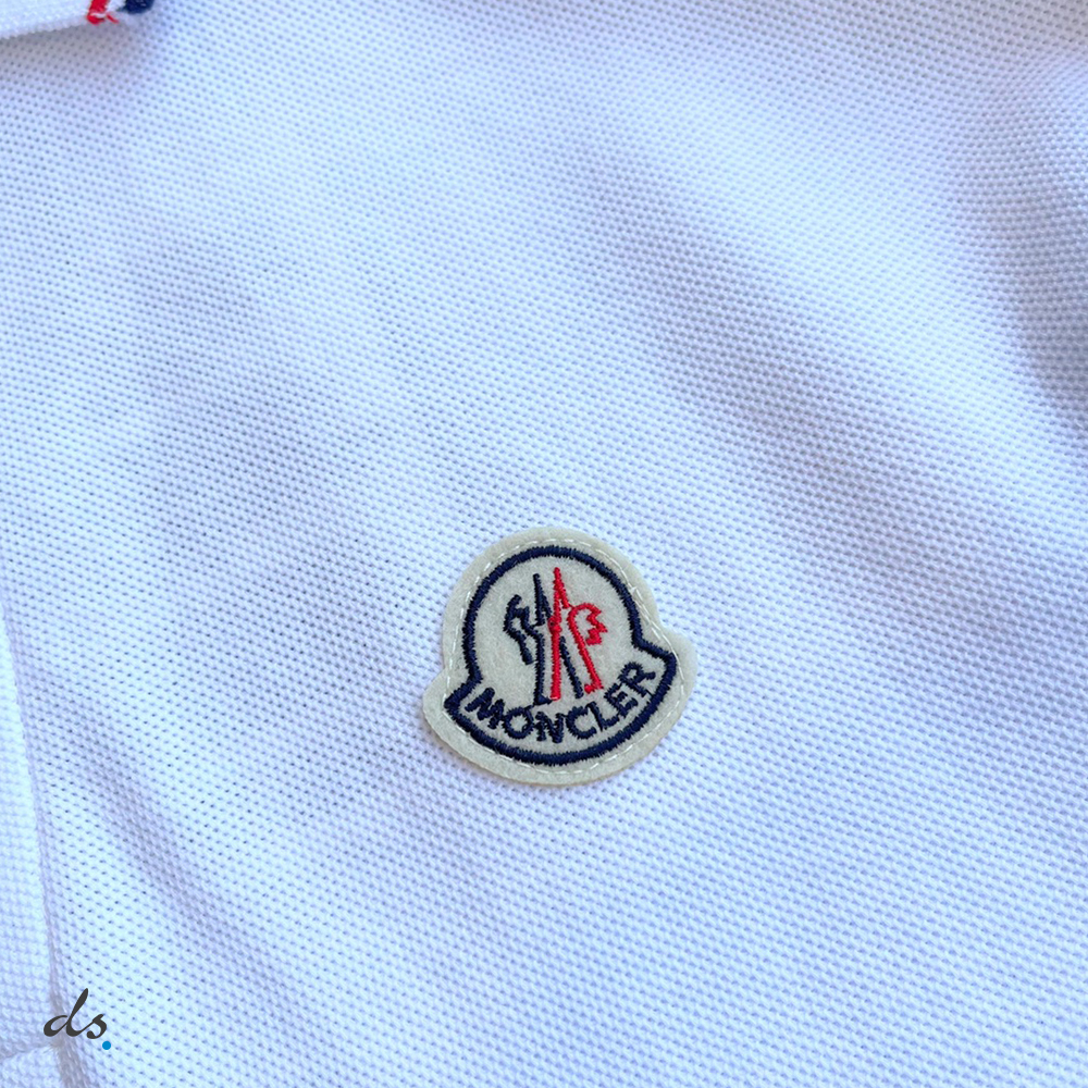 Moncler Logo Polo Shirt White With Tricolor Accents (4)