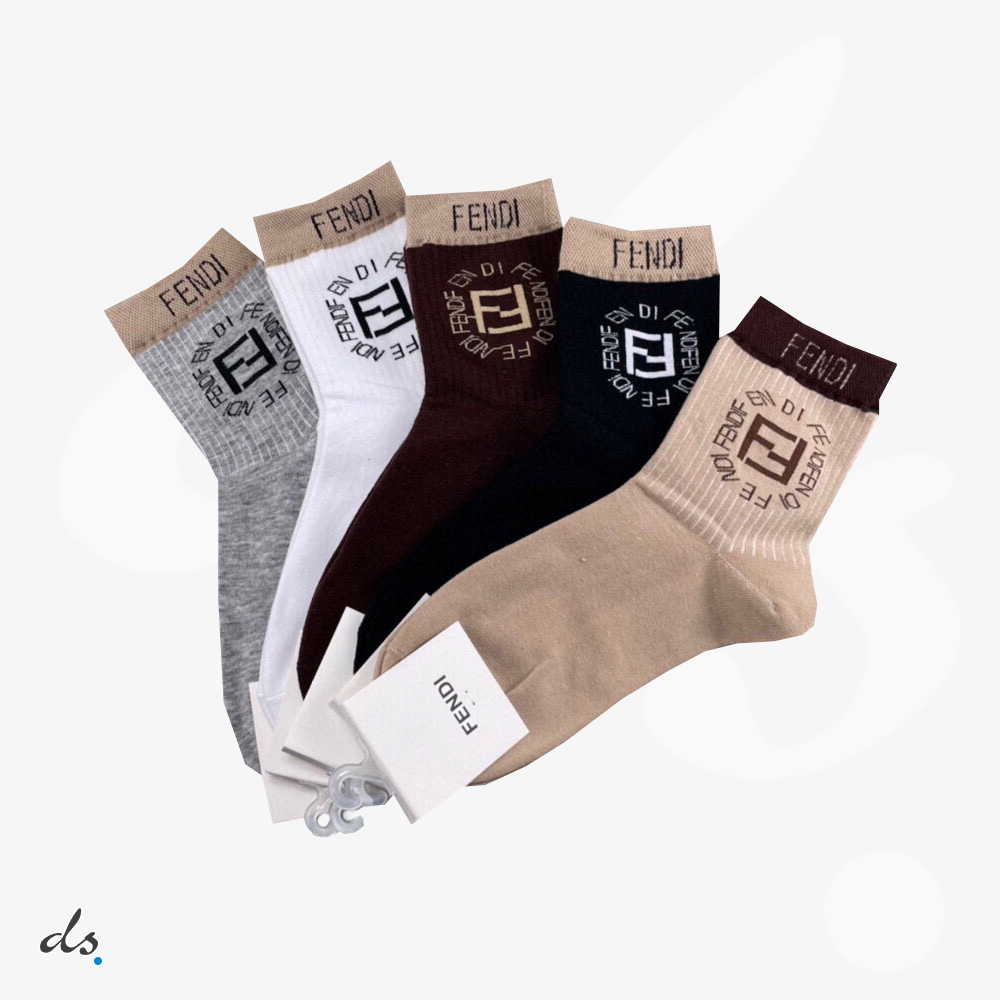 amizing offer FENDI ONE BOX AND FIVE PAIRS MID LENGTH SOCKS