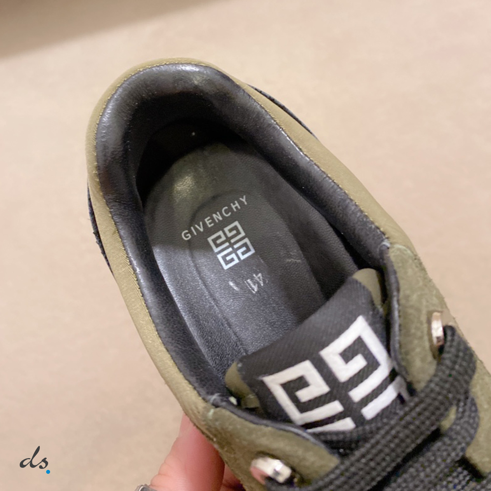 GIVENCHY GIV Runner sneakers in suede, leather and nylon Olive Green (5)