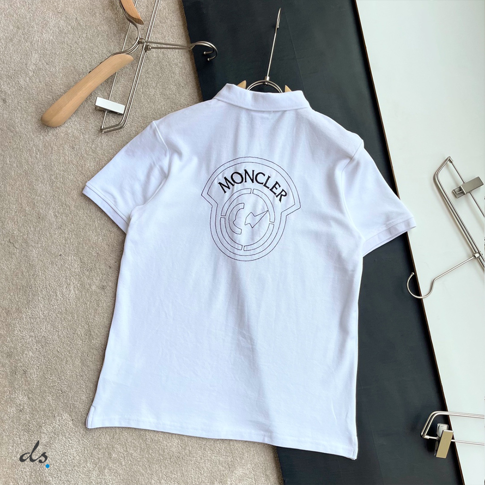 Moncler Short Sleeve Polo Shirt White (4)