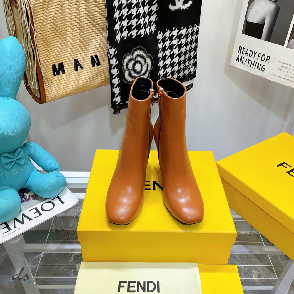 Fendi First Brown nappa leather high-heel boots  (5)