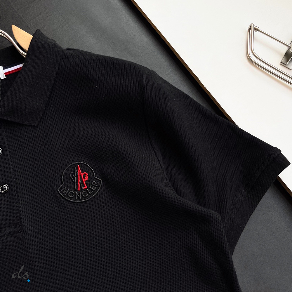 Moncler Logo Polo Shirt Black (6)