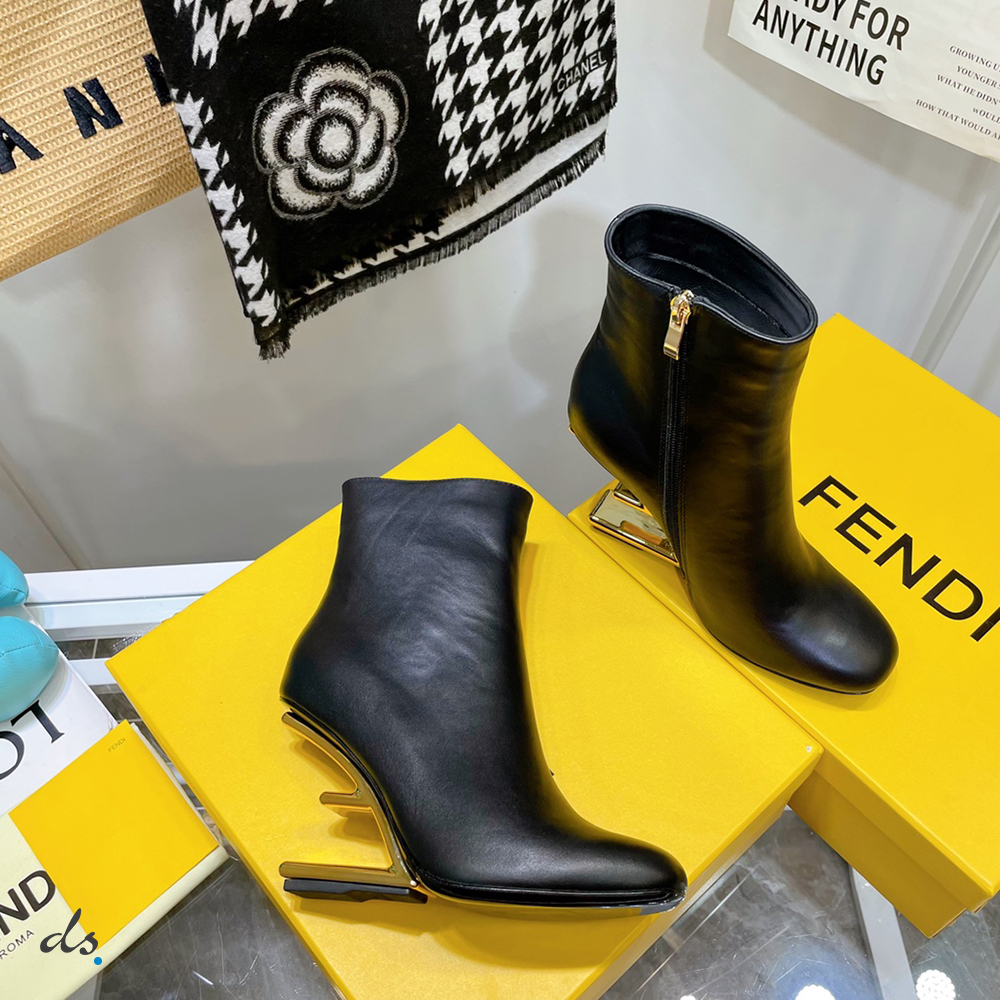 Fendi First Black nappa leather high-heel boots  (4)