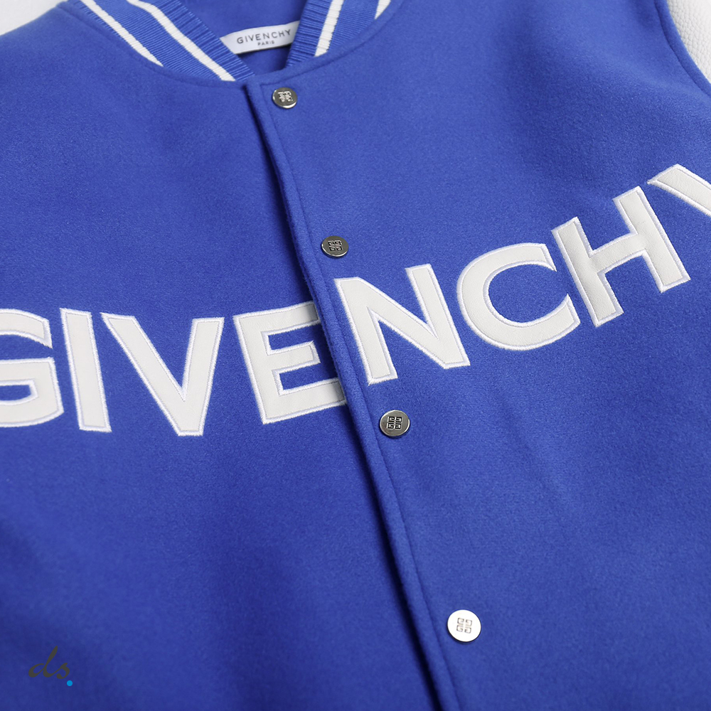 GIVENCHY bomber in wool and leather Blue (4)
