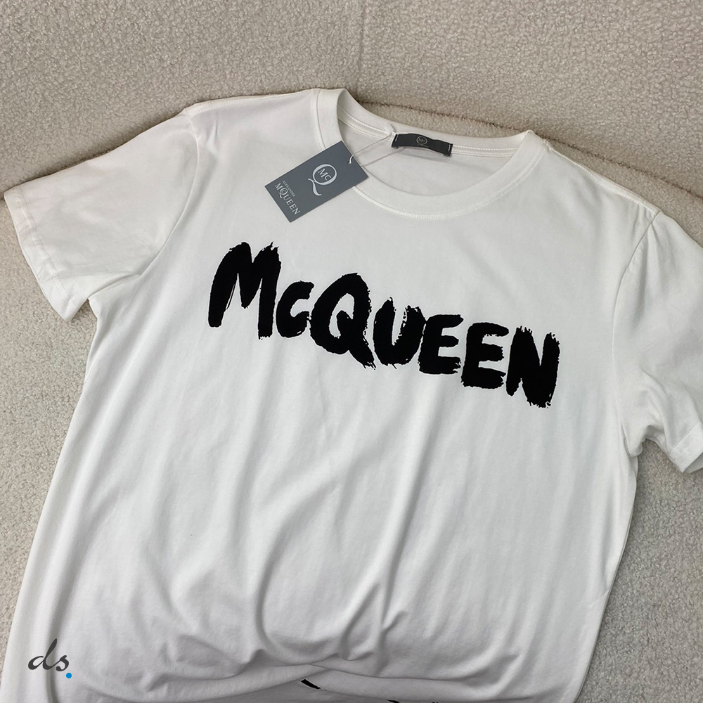 Alexander McQueen Men's Graffiti T-shirt in White (4)