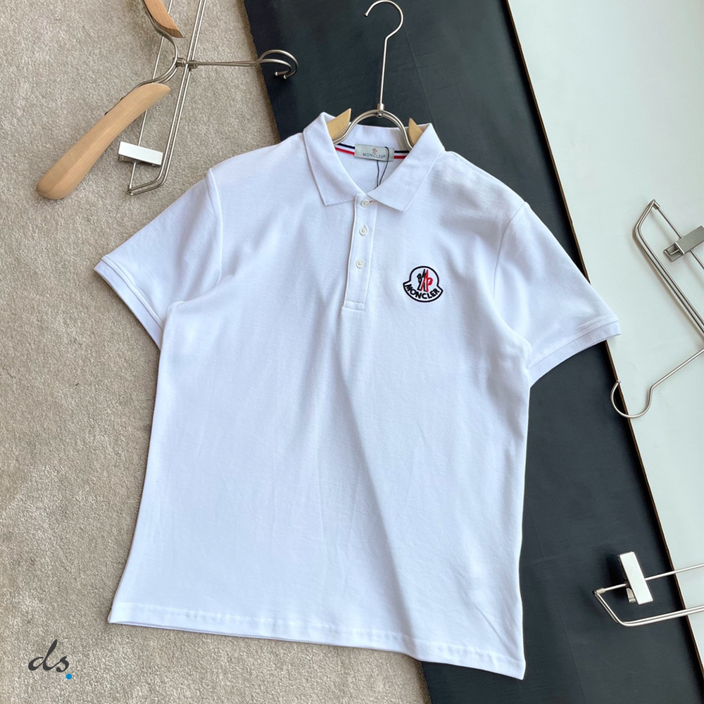 Moncler Logo Polo Shirt White (2)