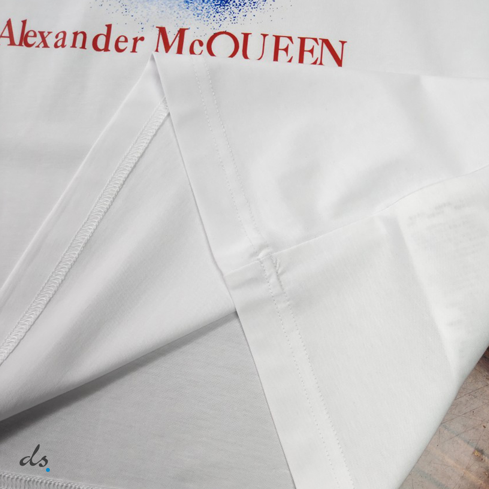Alexander McQueen Mens Skull Motif T-shirt in White (5)