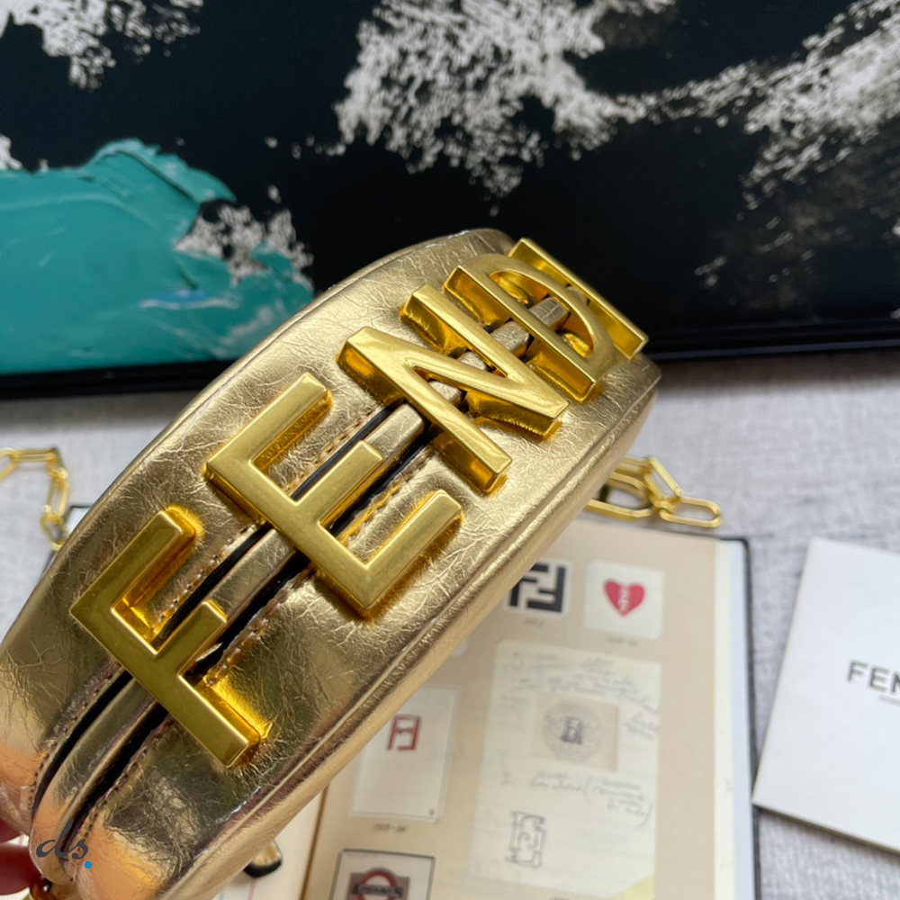 Fendi Nano Fendigraphy Gold leather charm (5)