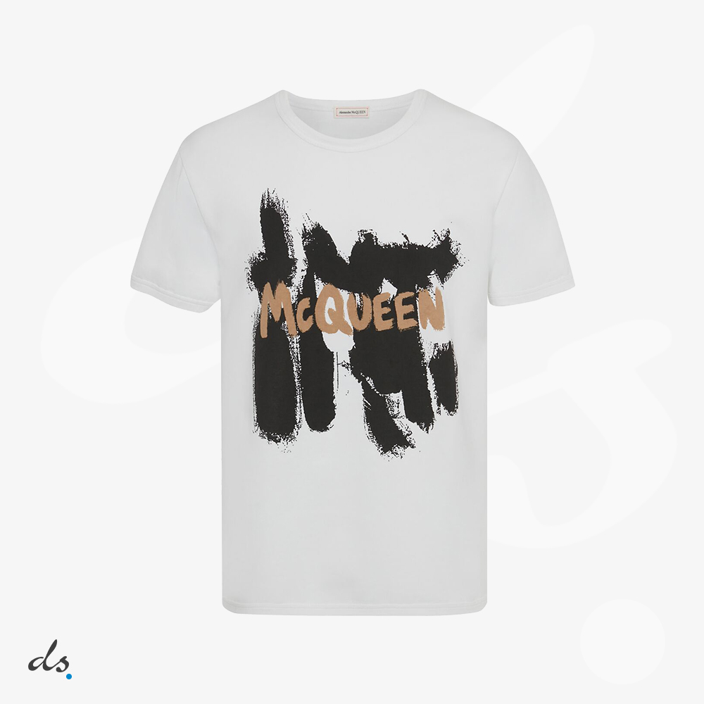 Alexander McQueen Mens McQueen Graffiti T-shirt in White (1)