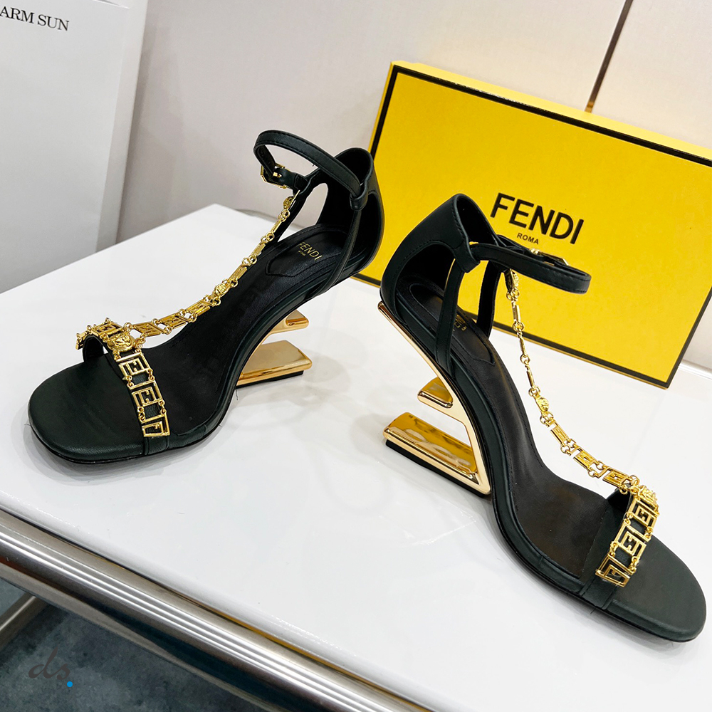 Fendi First Fendace black leather high-heeled sandals (2)