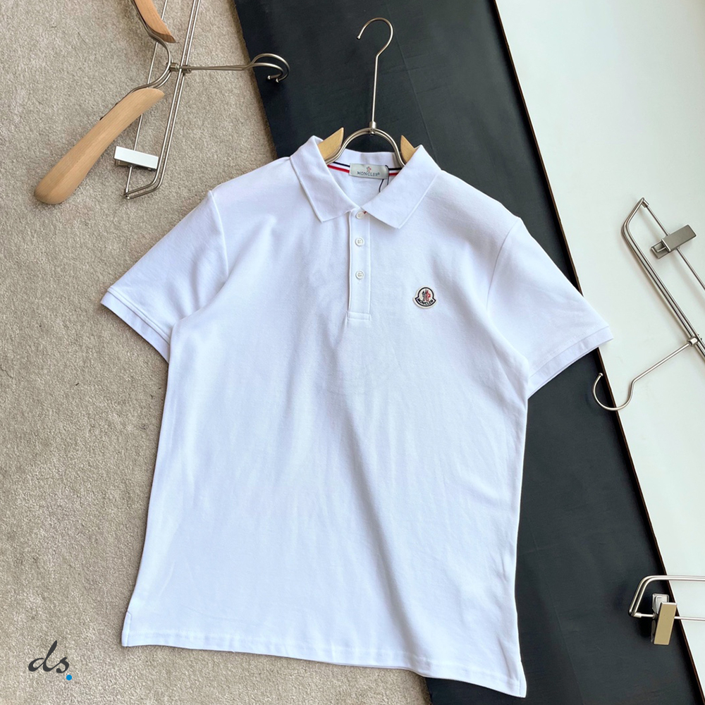 Moncler Short Sleeve Polo Shirt White (2)