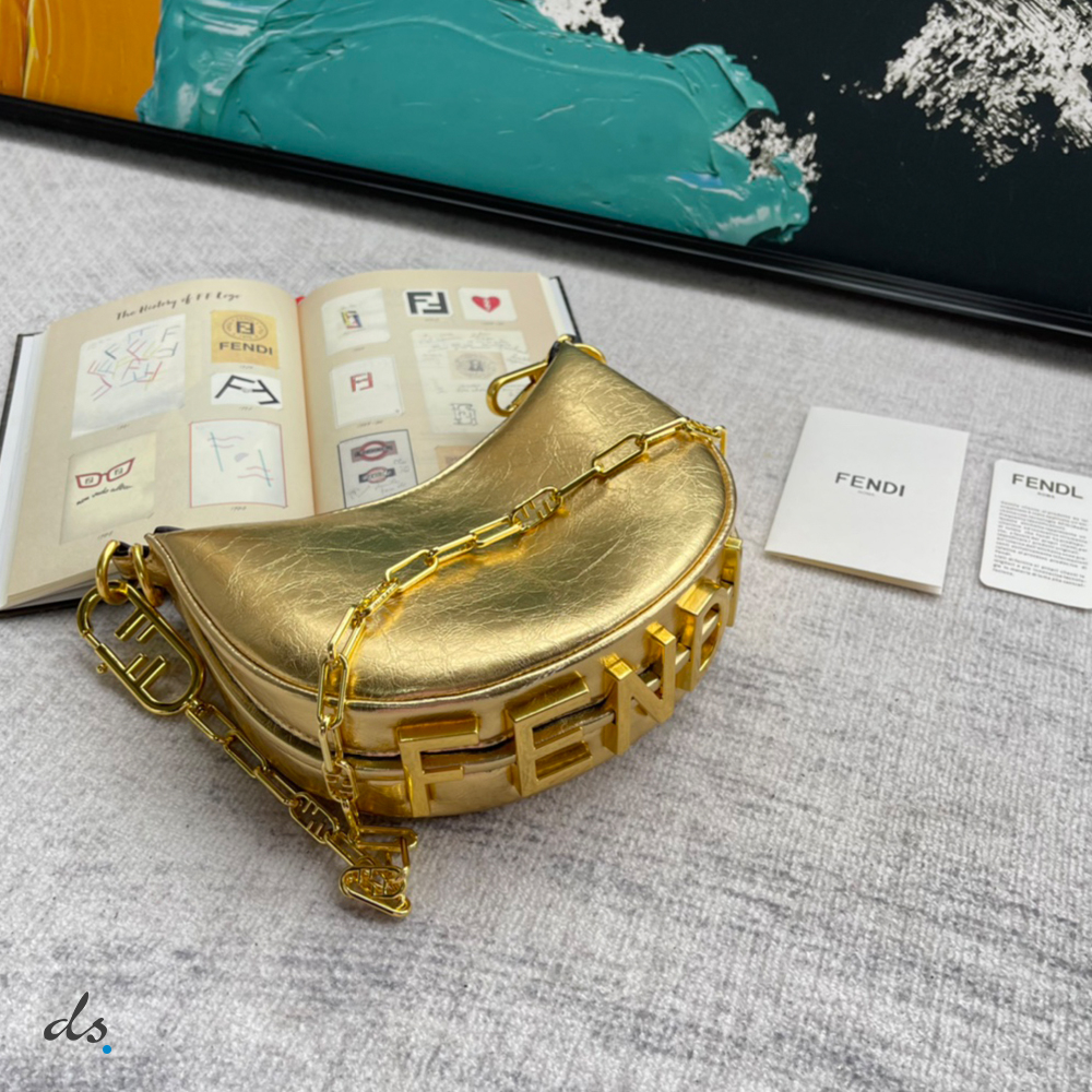 Fendi Nano Fendigraphy Gold leather charm (2)