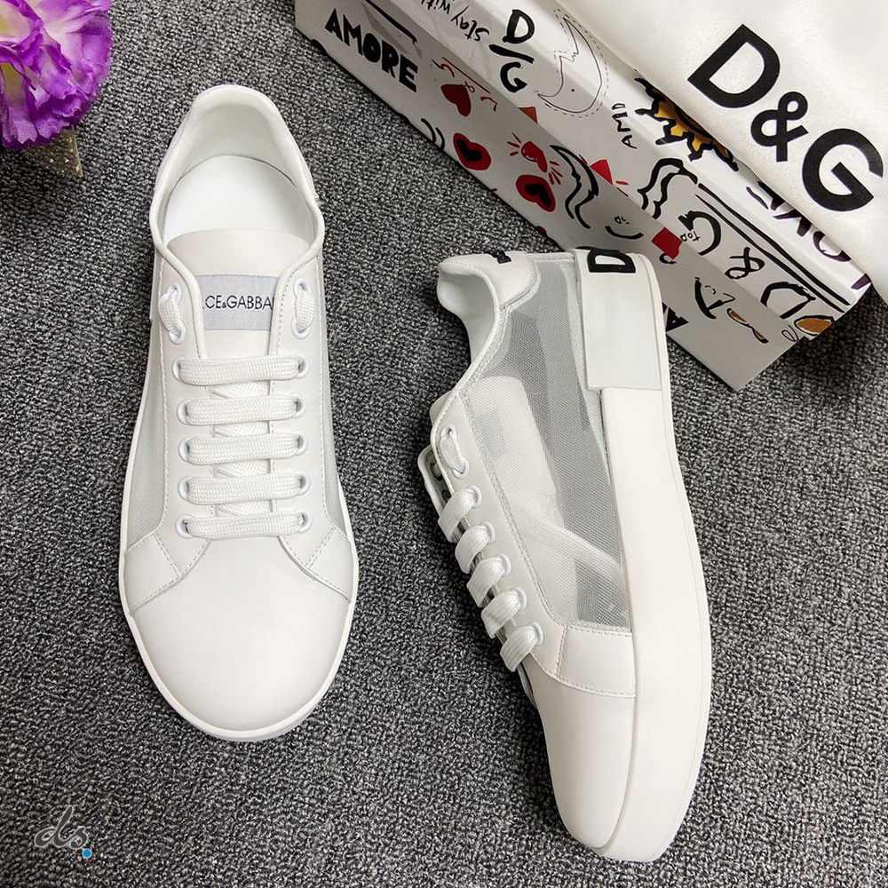 Dolce & Gabbana D&G Portofino sneakers in nappa leather and mesh White (4)