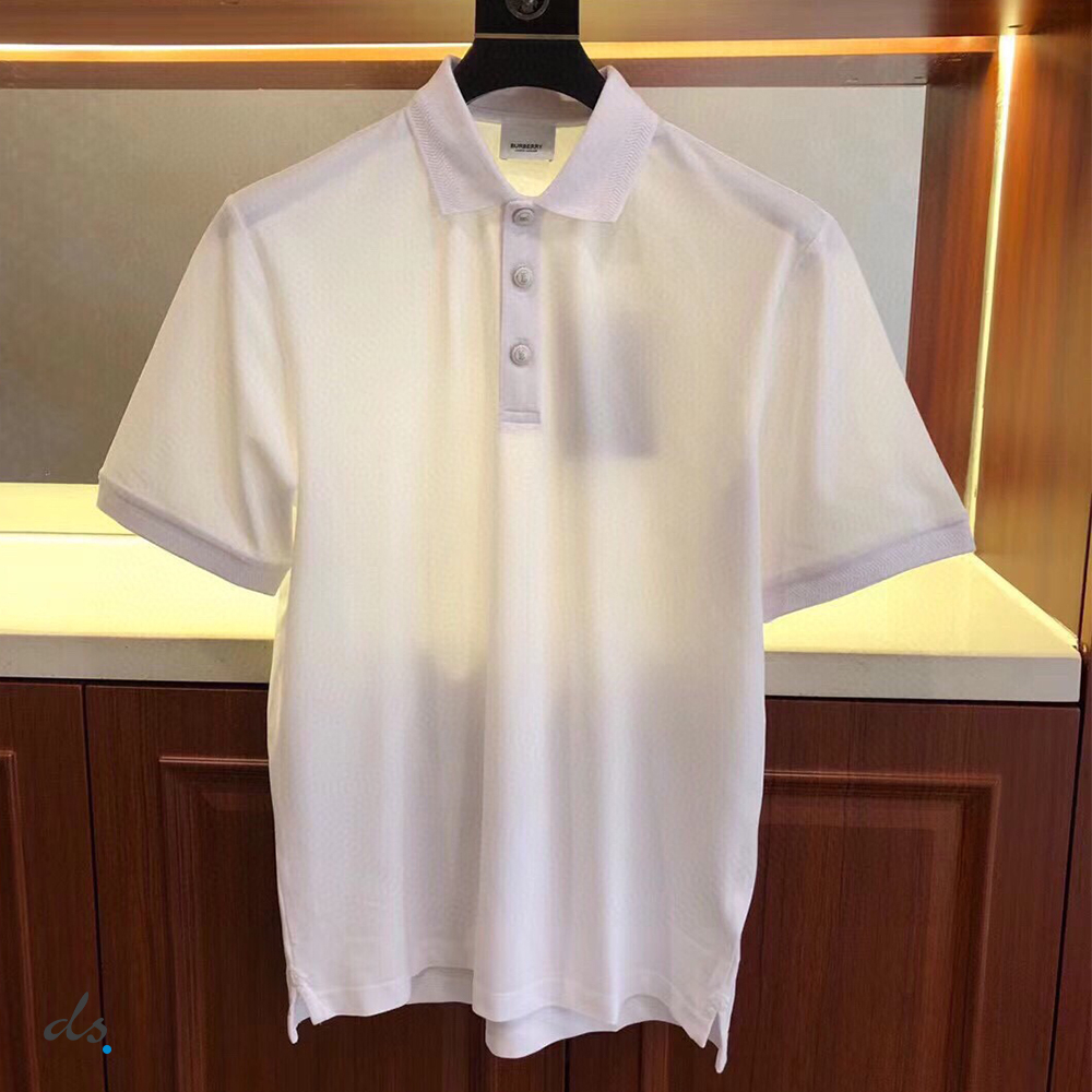 Burberry Cotton Pique Polo Shirt White (2)