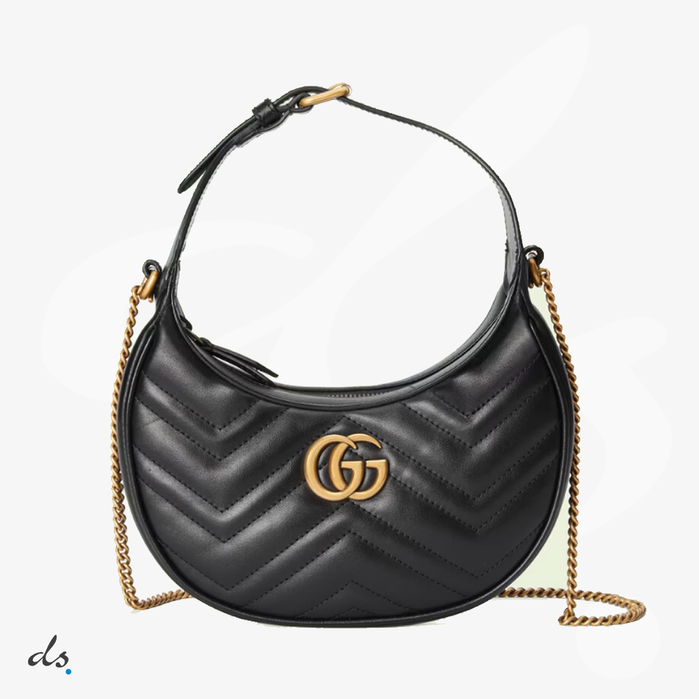 Gucci GG Marmont half-moon-shaped mini bag Black (1)
