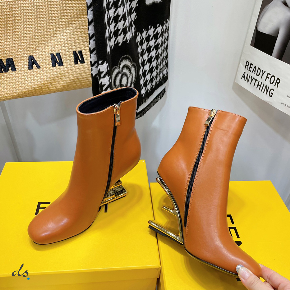 Fendi First Brown nappa leather high-heel boots  (2)