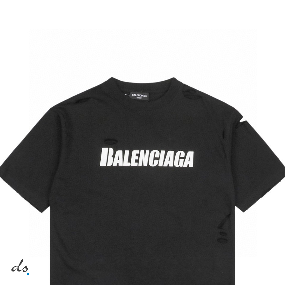 BALENCIAGA DESTROYED T-SHIRT BOXY FIT IN BLACK (3)