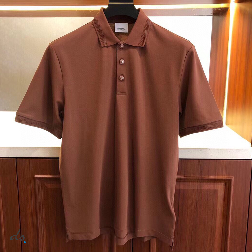 Burberry Cotton Pique Polo Shirt Chestnut Brown (2)