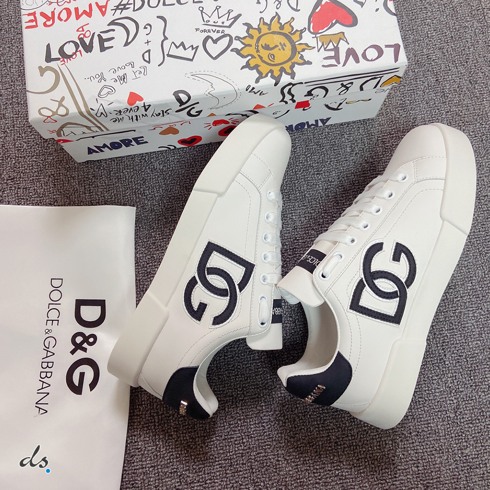 Dolce & Gabbana D&G Calfskin Portofino sneakers with DG logo White (5)