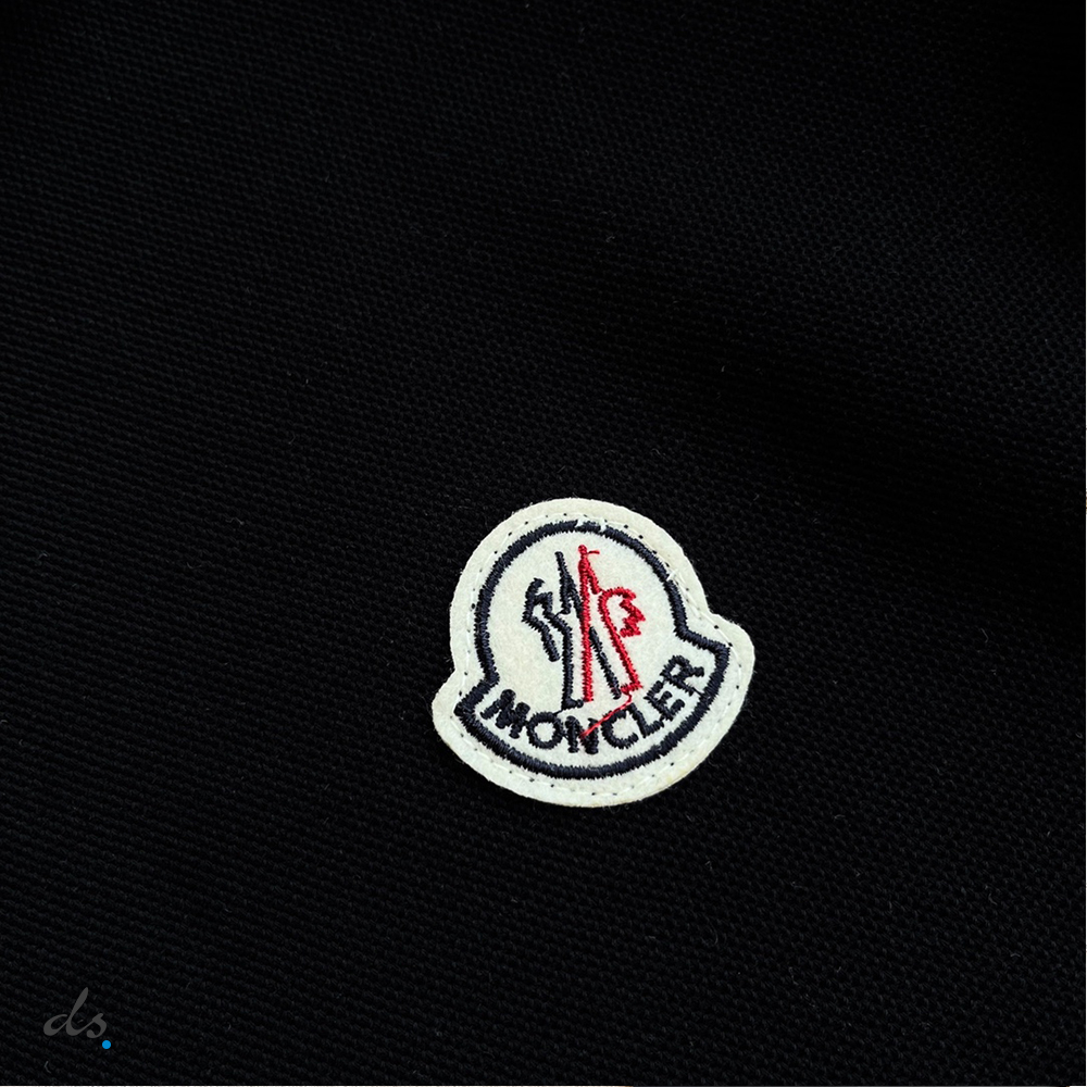 Moncler Logo Polo Shirt Black With Tricolor Accents (4)