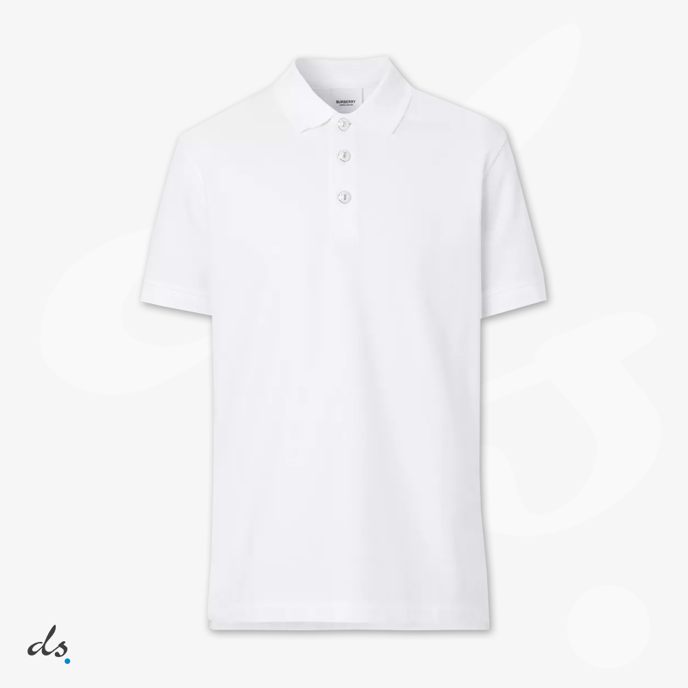Burberry Cotton Pique Polo Shirt White (1)