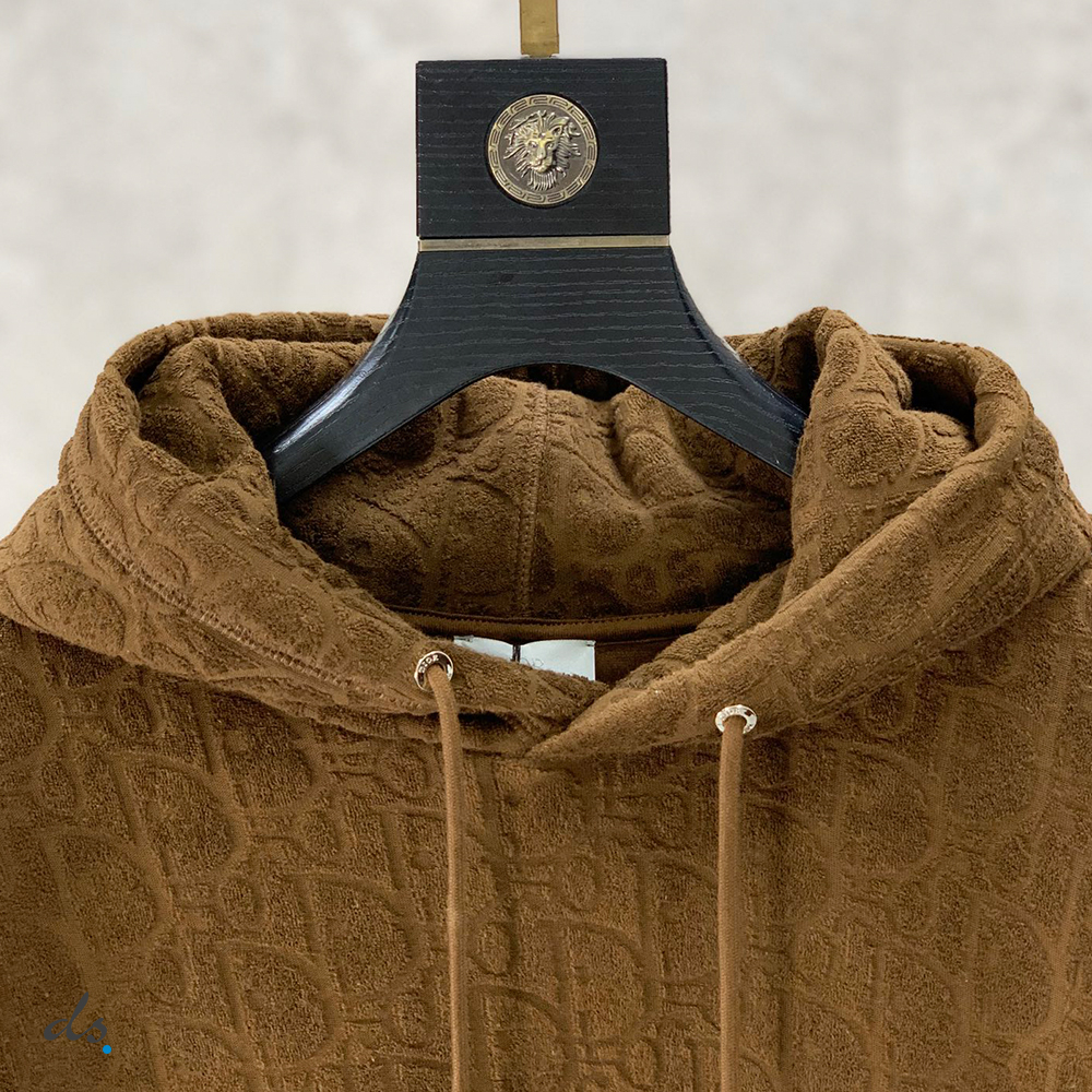 DIOR OBLIQUE HOODED SWEATSHIRT RELAXED FIT BROWN (4)