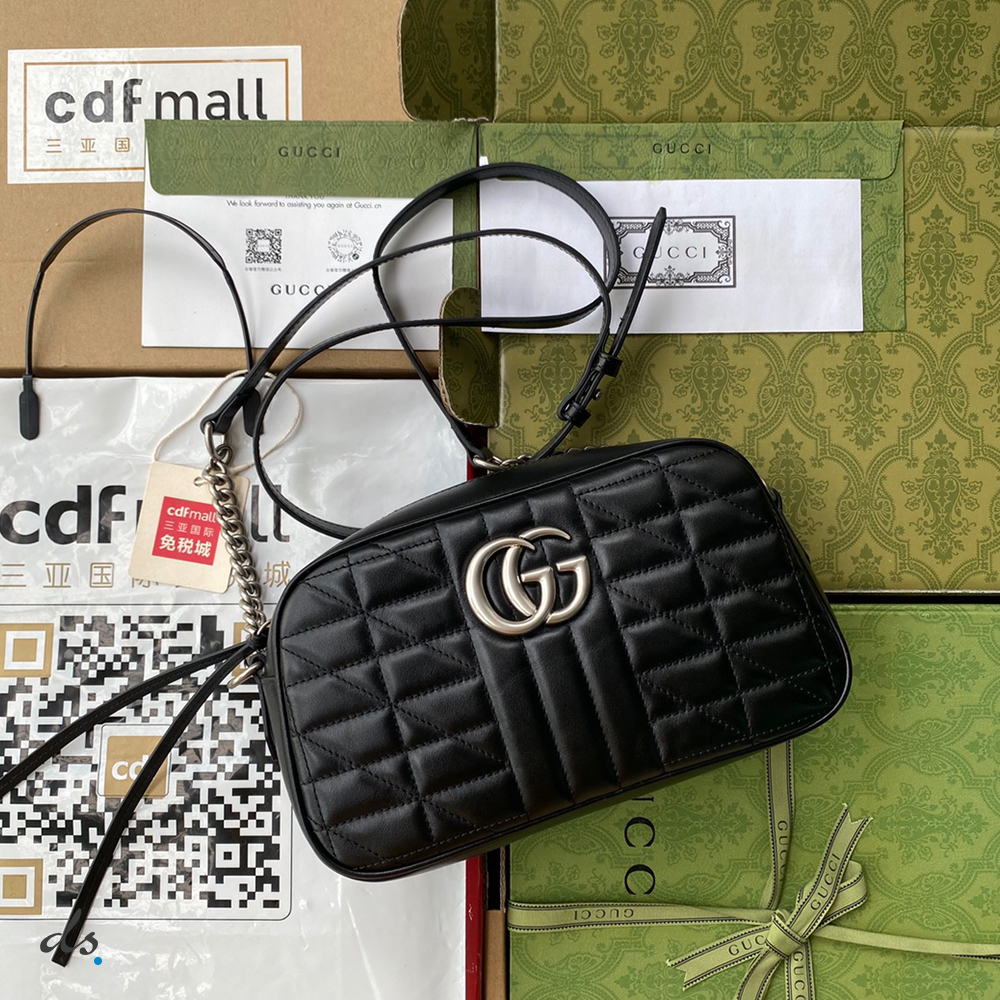 Gucci GG Marmont small shoulder bag Black (2)