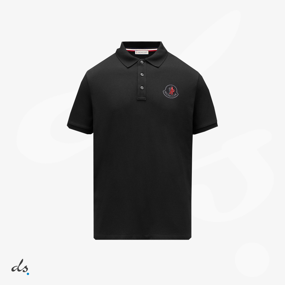 Moncler Logo Polo Shirt Black (1)