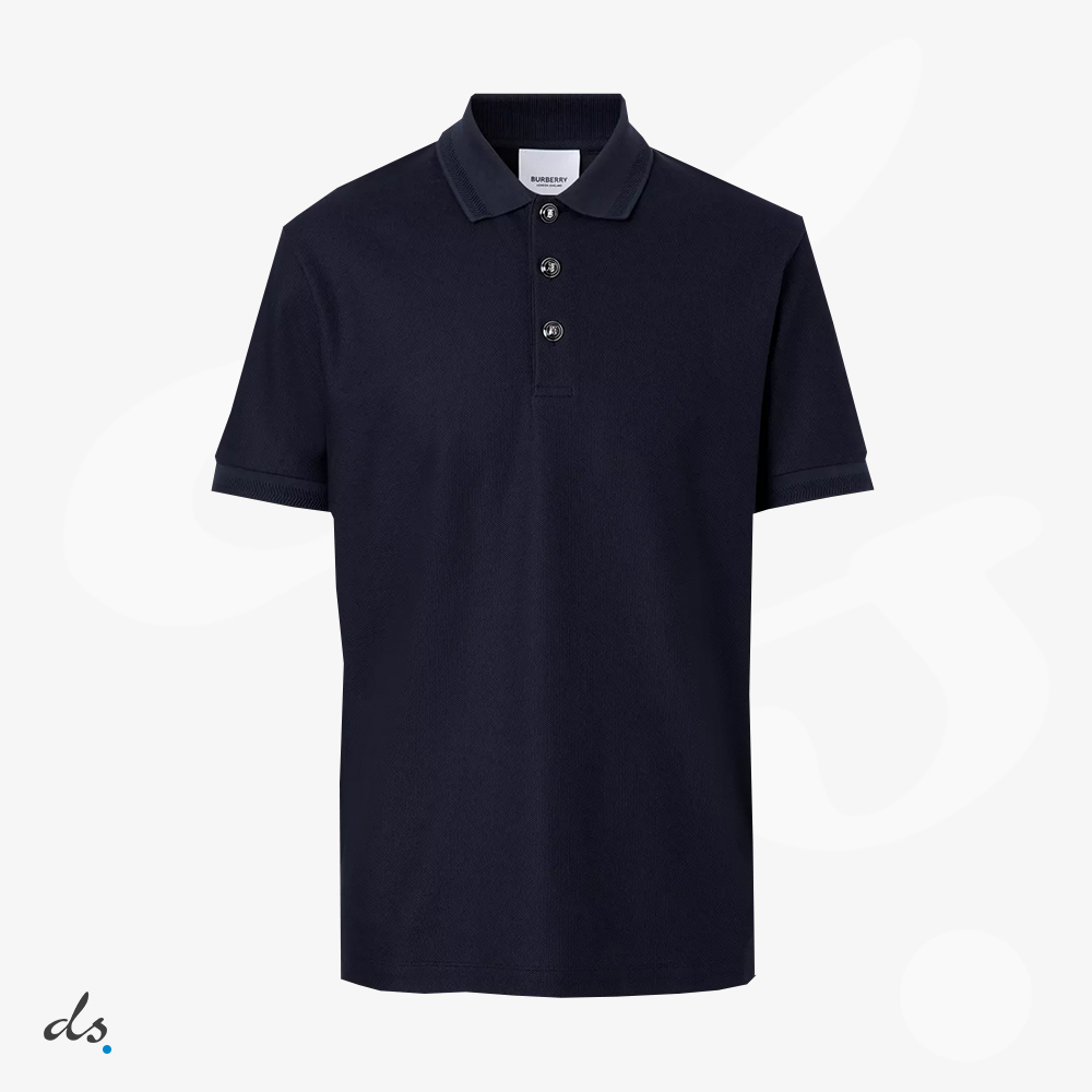 Burberry Cotton Pique Polo Shirt Navy (1)
