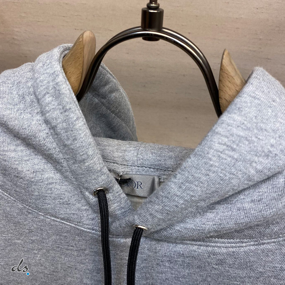 DIOR RELAXED-FIT HOODED SWEATSHIRT GRAY (4)